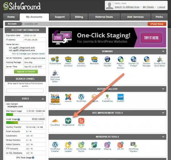 Siteground cPanel
