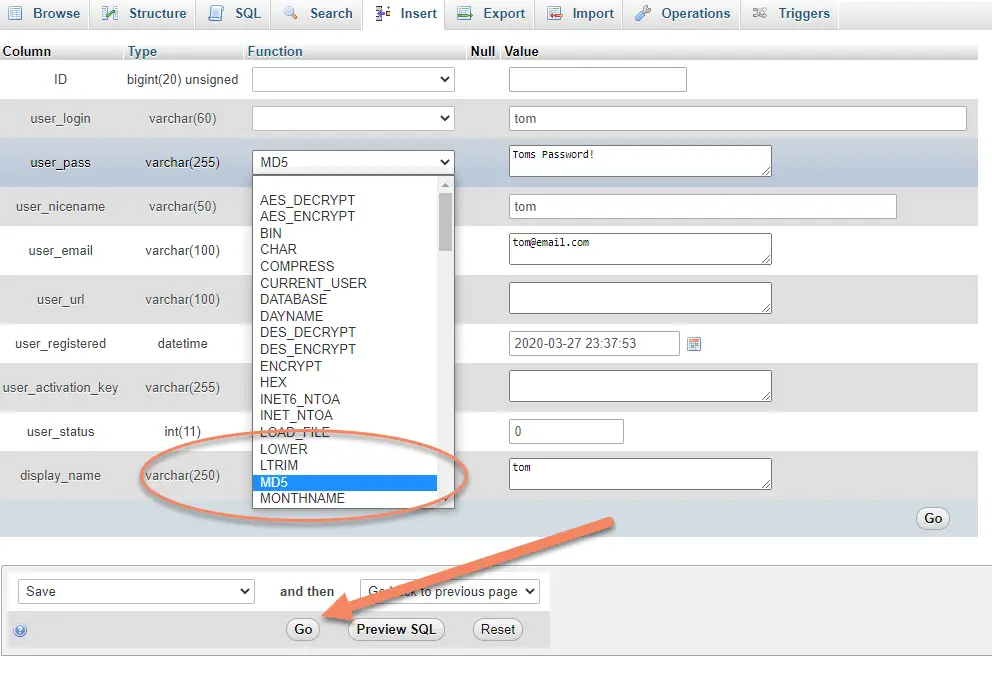 How To Create A New WordPress Admin User In phpMyAdmin