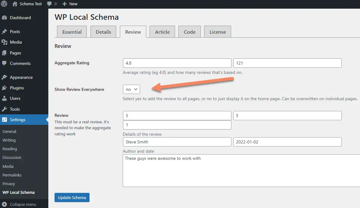 Should You Show Review Everywhere in WP Local Schema?